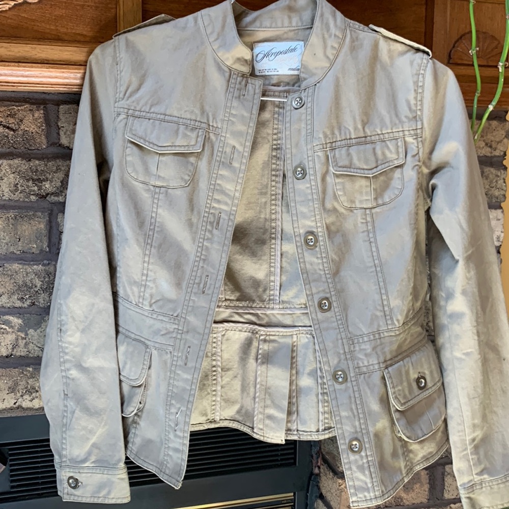 Womens khaki size medium jacket Aeropostale